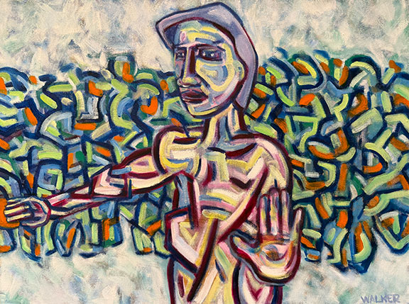 Protest, painting by Eric Walker